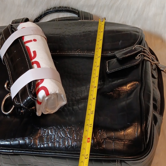 Siamod Embossed Crocc Leather Laptop Briefcase - Picture 5 of 12